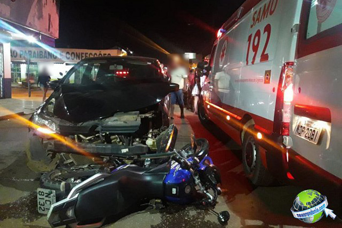 Casal em moto fica ferido após ser arrastado por veículo em Porto Velho