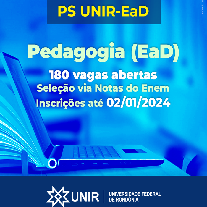 UNIR abre processo seletivo para graduação em Pedagogia EAD