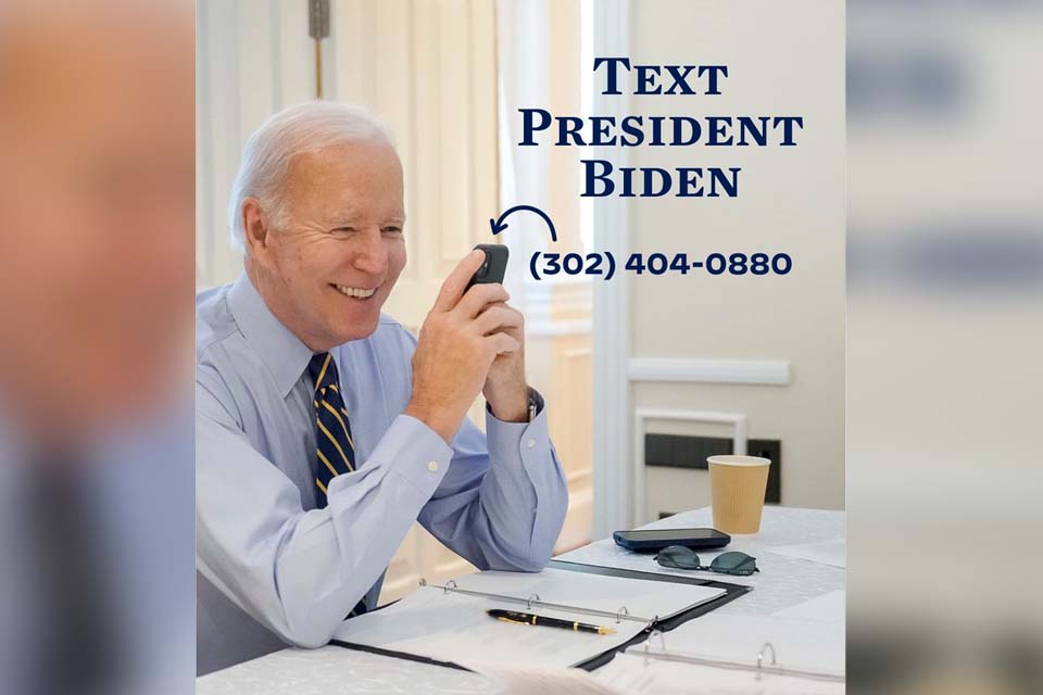 Casa Branca divulga número do WhatsApp  de Joe Biden em ação nas redes sociais