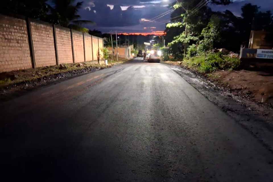 Prefeitura de Ji-Paraná avança com pavimentação no bairro Novo Horizonte