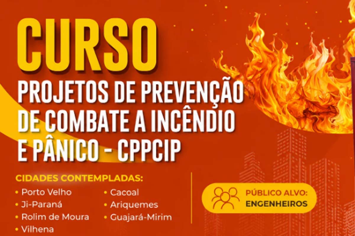 Cacoal recebe curso gratuito do Crea-RO sobre prevenção e combate a incêndios em agosto