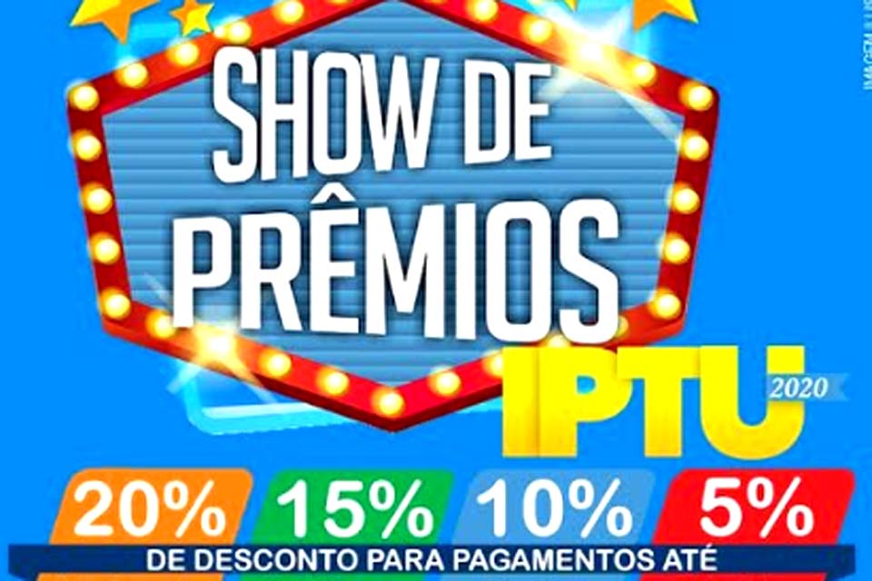 Prefeitura sorteará 20 prêmios para quem pagar IPTU em dia