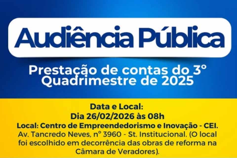 Prefeitura realiza Audiência Pública de Prestação de Contas – 3º Quadrimestre de 2025