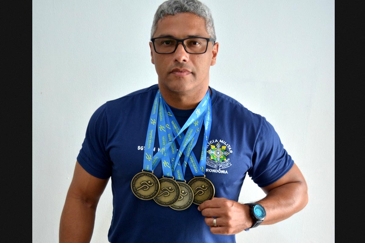 Sargento da PM de Rondônia supera lesão grave e conquista quatro medalhas de ouro no Troféu Brasil Master