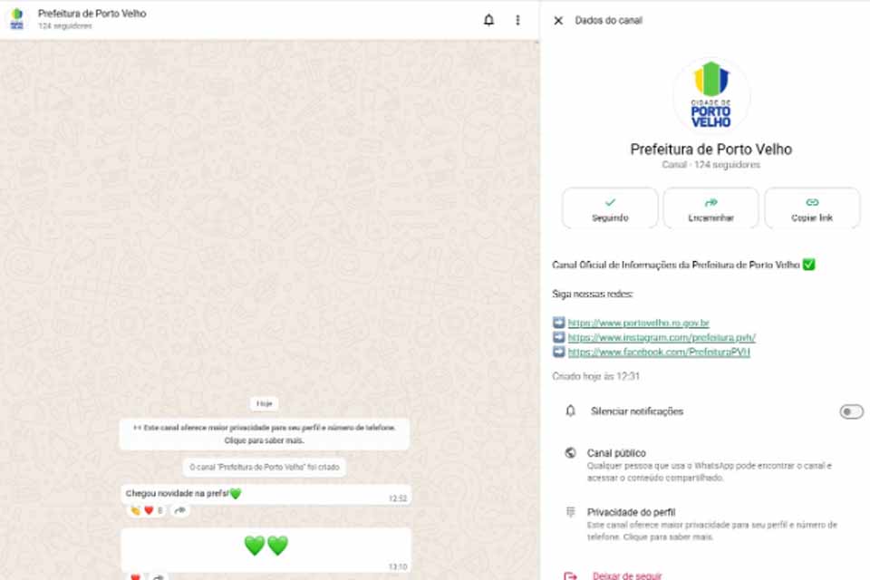 Prefeitura de Porto Velho cria canal de comunicação que amplia informações para o cidadão