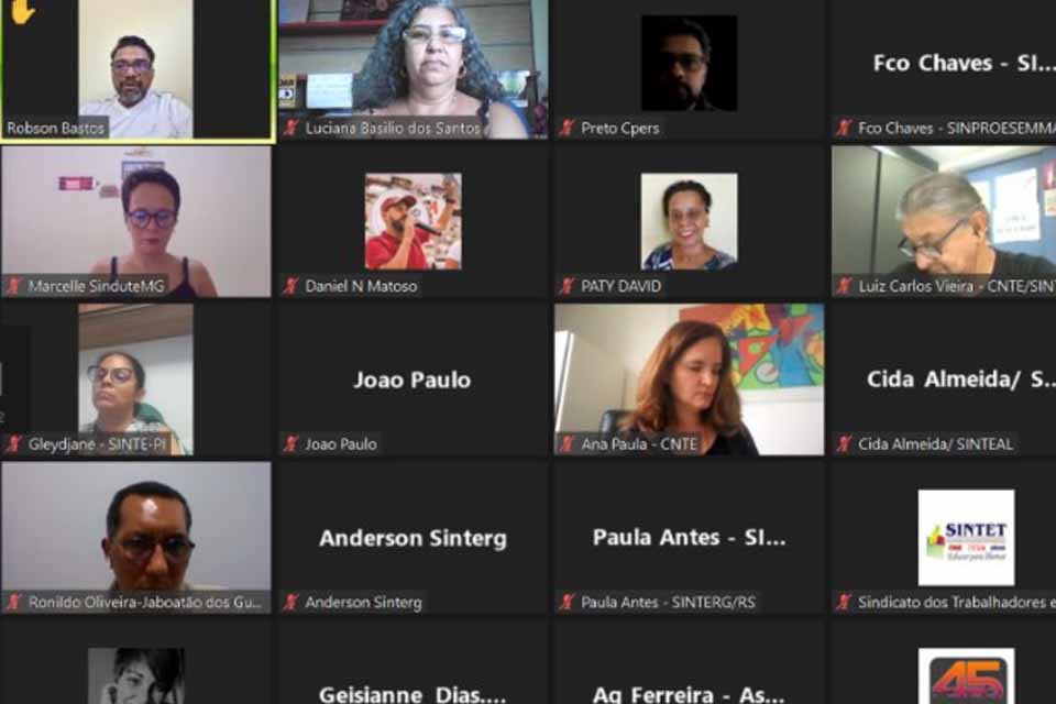 SINTERO participa de reunião virtual com a equipe de comunicação da CNTE como objetivo alinhar estratégias