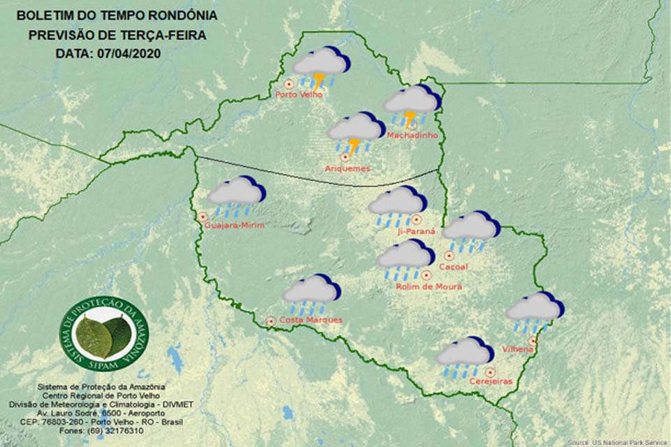  Previsão do tempo: Sipam anuncia frente fria de fraca intensidade em Rondônia