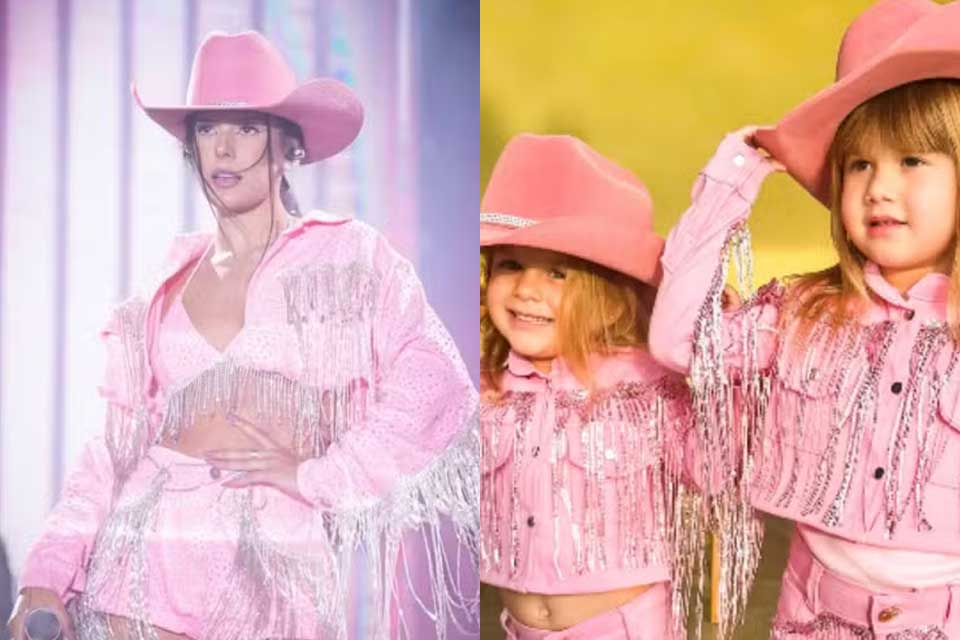 Filhas de Zé Felipe aparecem com looks inspirados em Ana Castela e web se divide