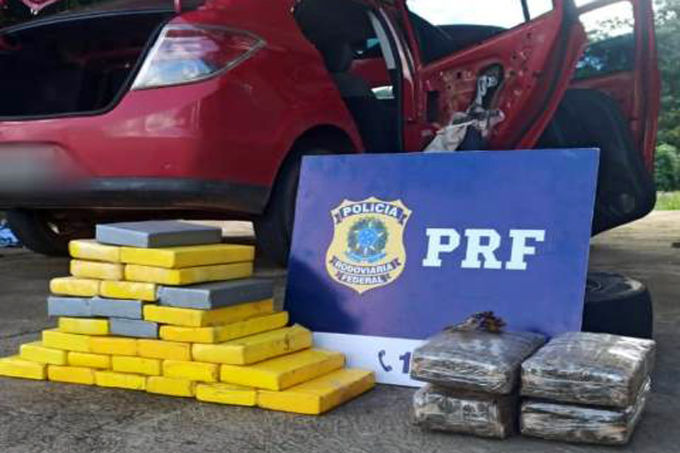 PRF apreende 30,965 Kg de Cocaína e 4 Kg de Skunk na BR-364