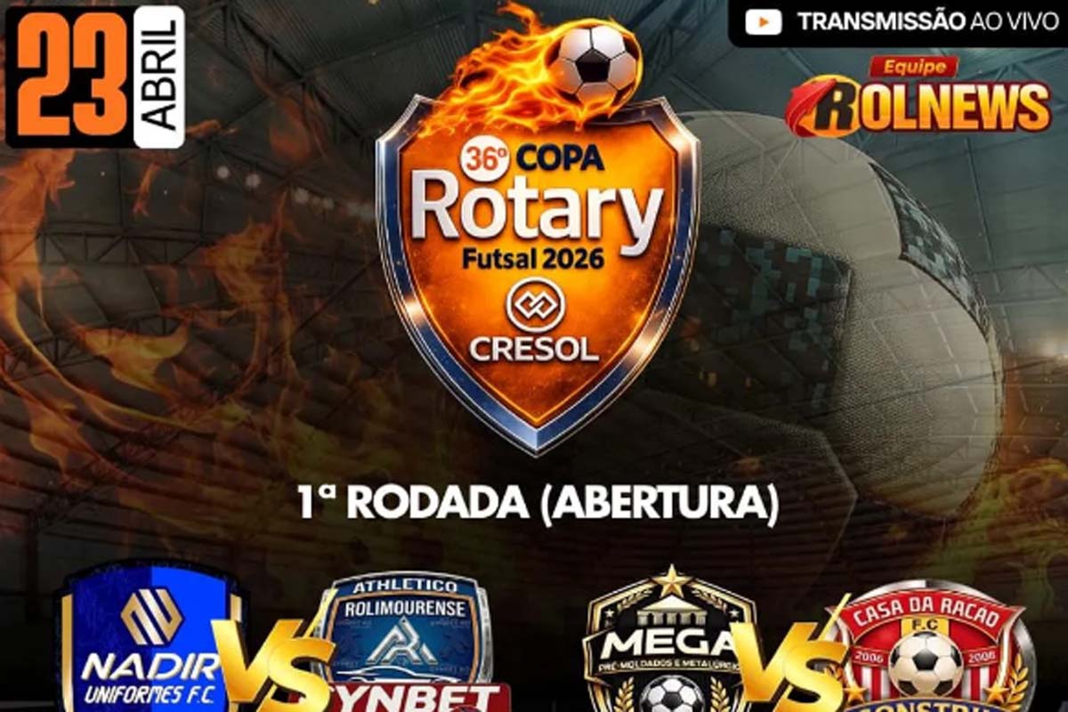 36ª Copa Rotary Cresol de Futsal começa nesta quinta-feira, 23, em Rolim de Moura
