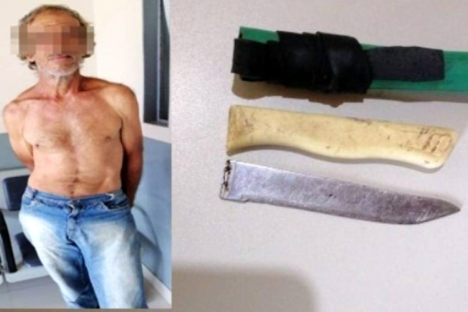 Homem tenta matar garota de 20 anos a pedradas, fere policial com faca 