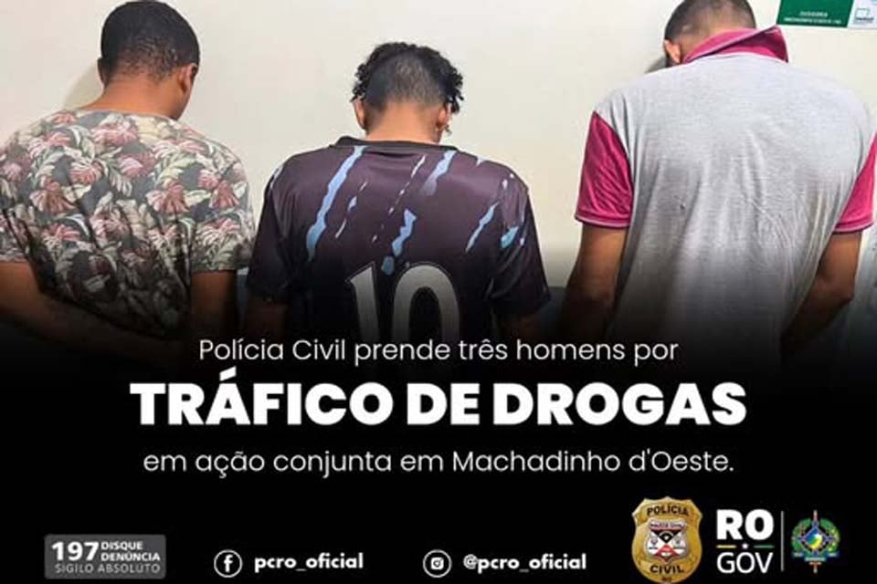 Polícia Civil prende três homens por tráfico de drogas em Machadinho