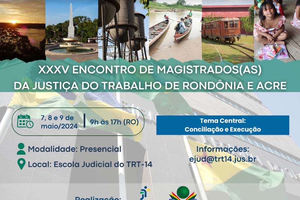 XXXV Encontro de Magistrados(as) do TRT-14 terá como tema central 