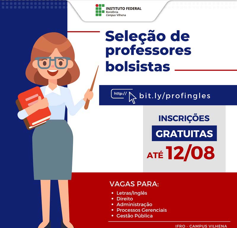Campus Vilhena seleciona professores bolsistas para o curso de Inglês Básico