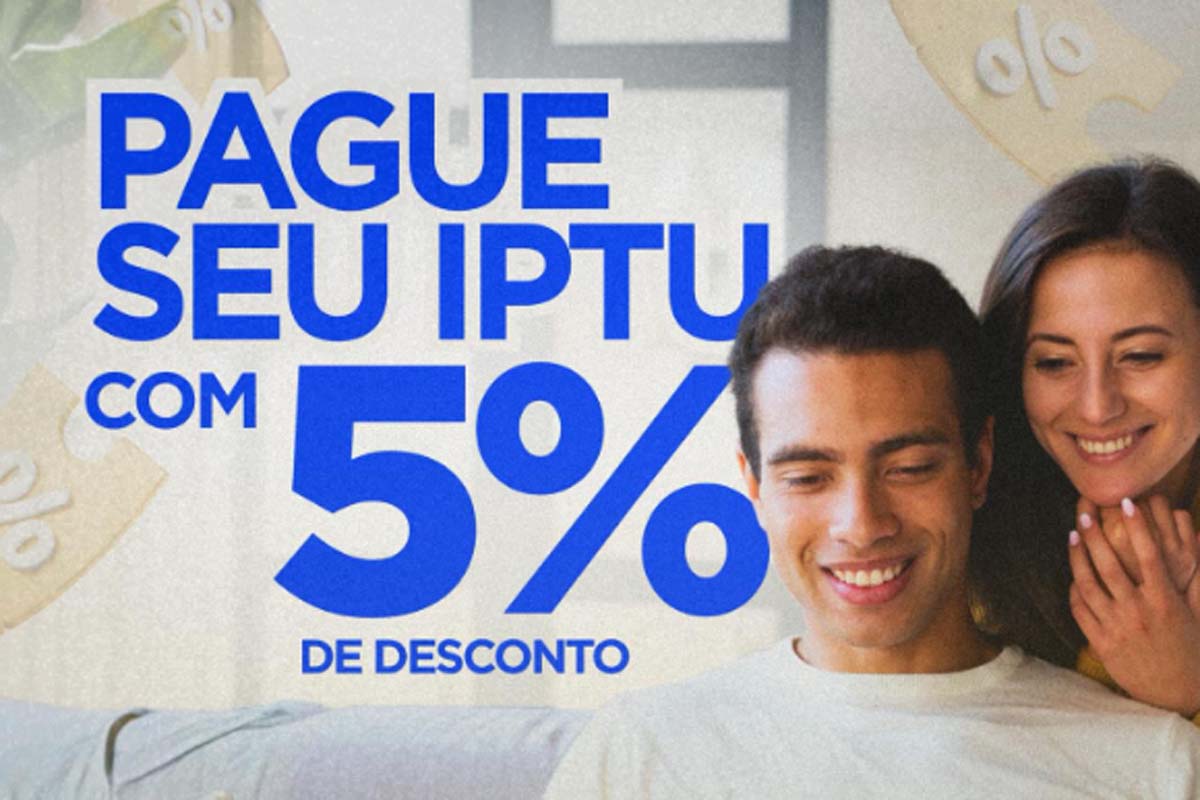 Prazo para pagamento de IPTU com 5 % de desconto até o dia 29 de maio