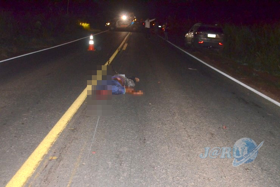 Homem morre atropelado na BR 364 a cerca de 8 km de Jaru em direção a Ariquemes