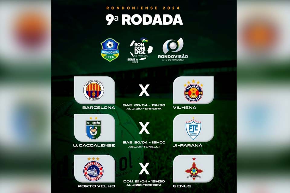 Penúltima rodada do Campeonato Rondoniense 2024 acontece neste final de semana