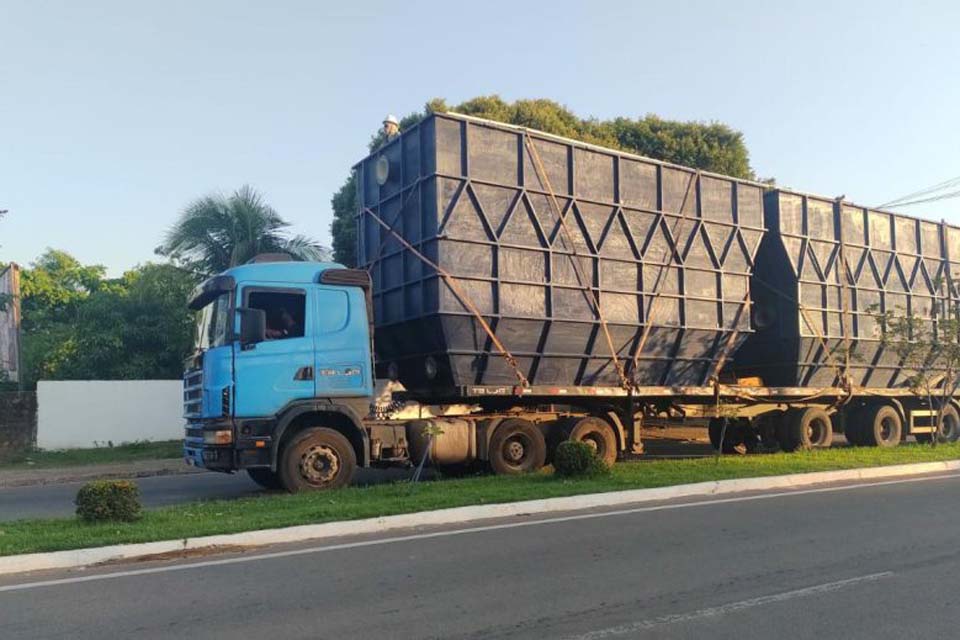 Ampliação do Sistema de Abastecimento de Água em Ji-Paraná avança com a chegada de decantadores