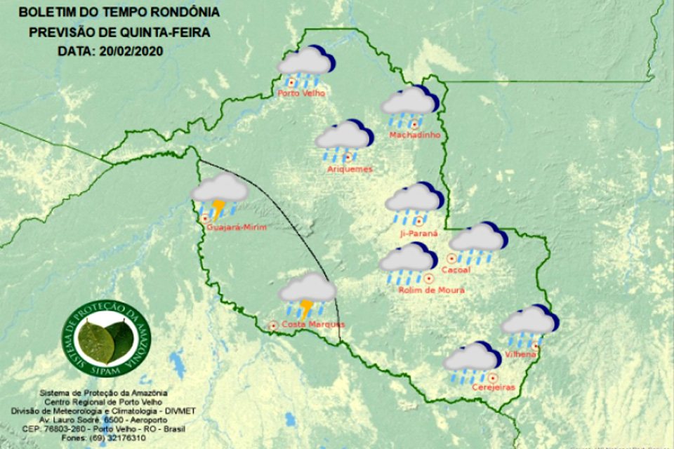 Confira a previsão do tempo para esta quinta-feira em Rondônia
