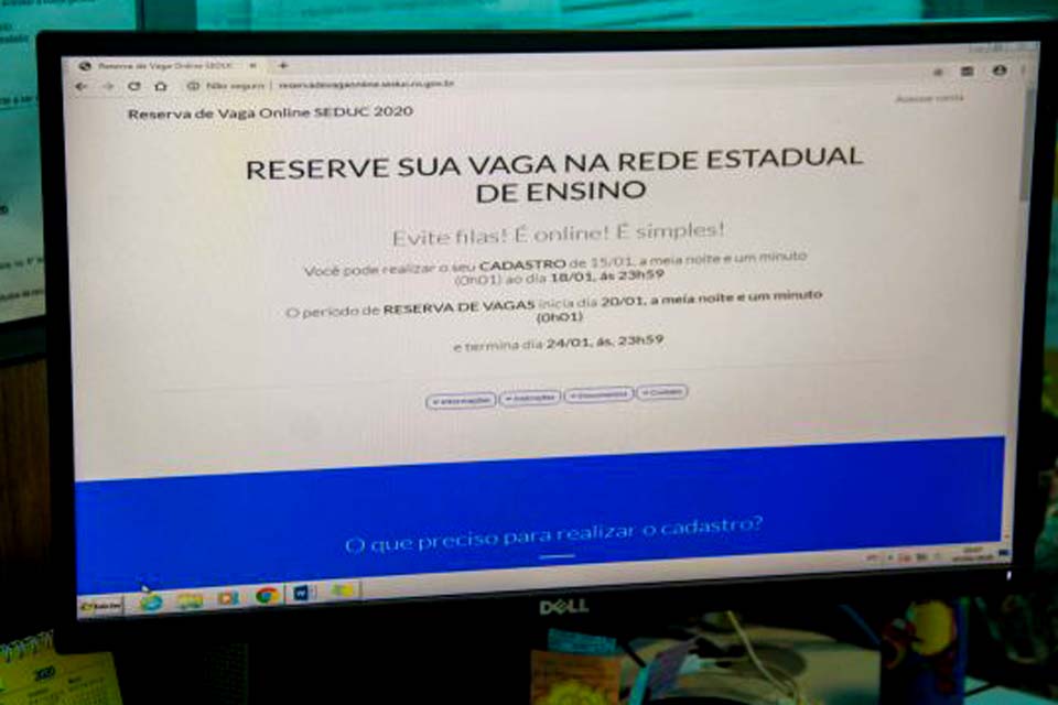 Secretaria Estadual de Educação informa datas para a reserva online de vagas em escolas estaduais