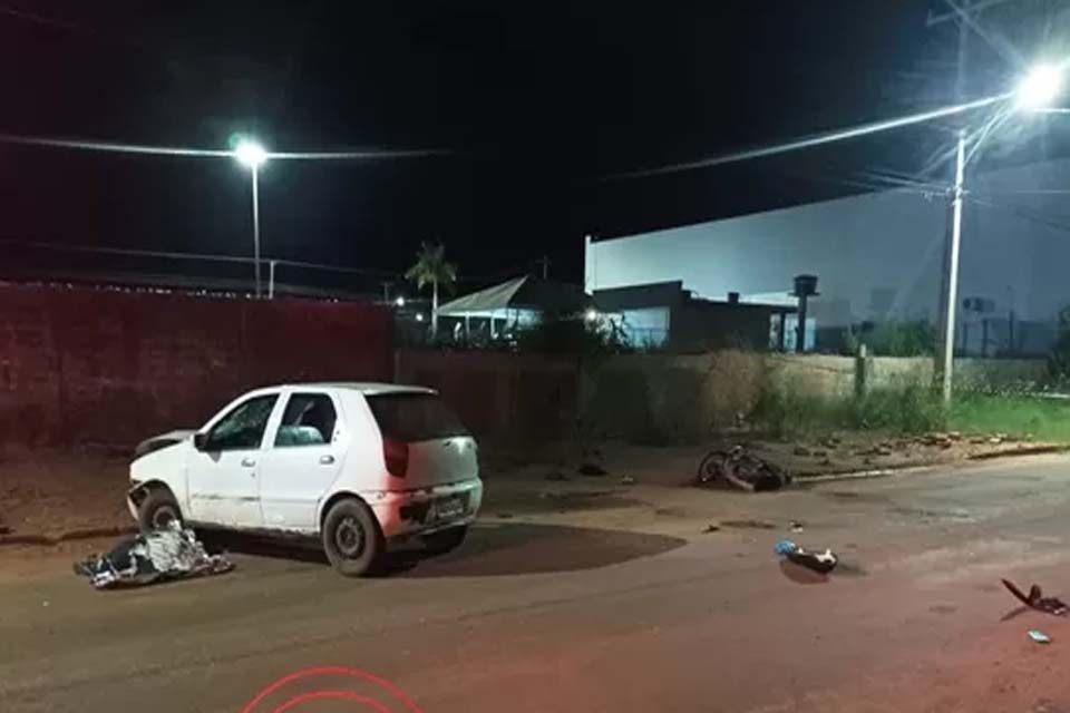 Mulher morre em colisão entre carro e moto em Cerejeiras