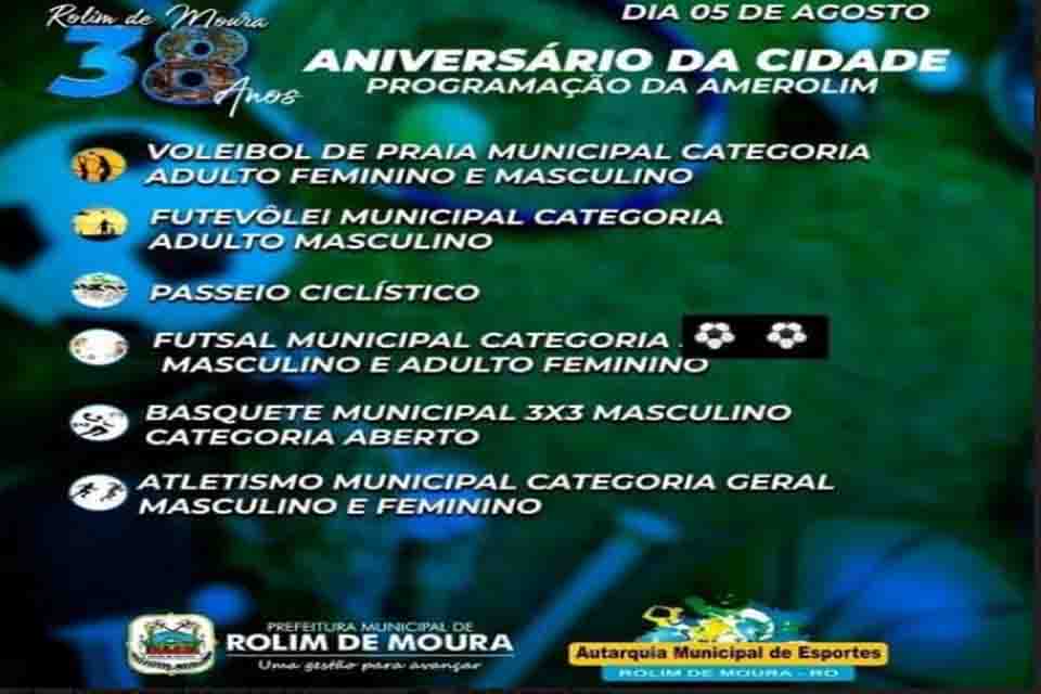 Abertas inscrições para Circuito Esportivo em comemoração ao 38° aniversário de Rolim de Moura