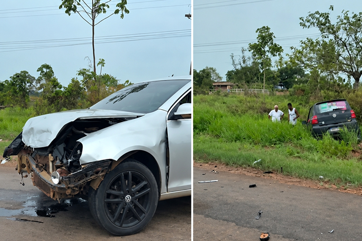 Colisão entre dois veículos deixa dois feridos na RO-383 em Cacoal
