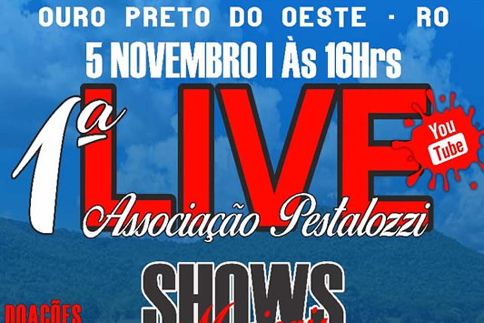 1ª Live da Associação Pestalozzi na Estância Turística acontecerá dia 5 de novembro