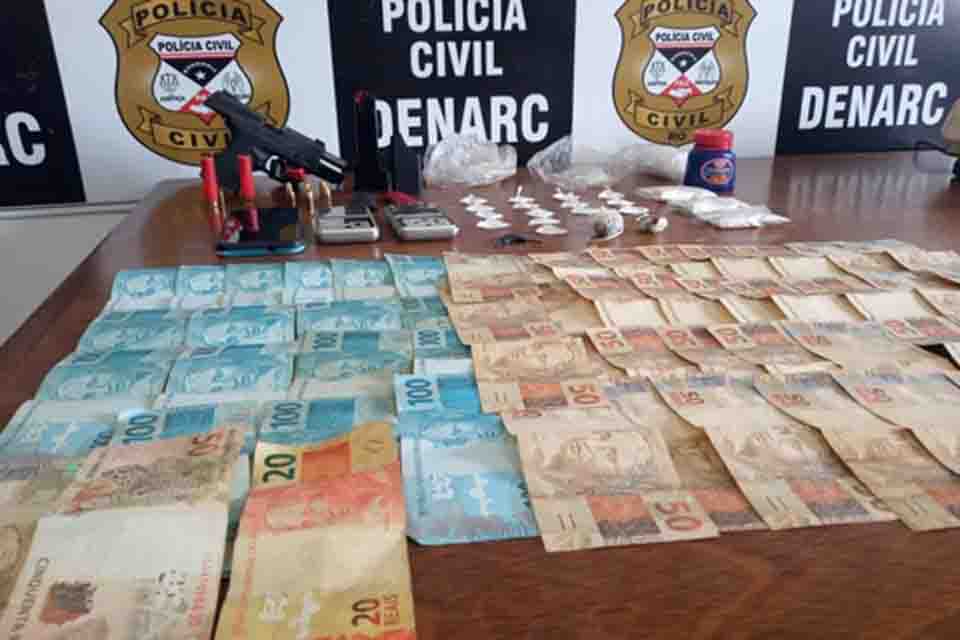 Denarc prende traficante, apreende droga e arma em União Bandeirantes