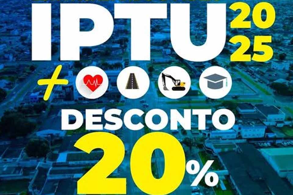 Contribuintes de Rolim de Moura tem até 28 de fevereiro para pagar o IPTU com 20% de desconto