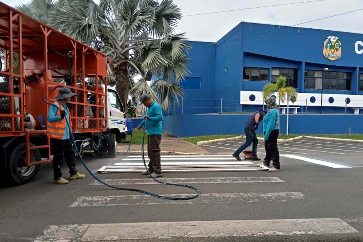 Autarquia Municipal de Trânsito e Transportes segue com trabalhos para revitalização de faixas