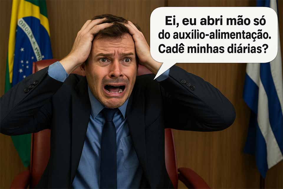 Negado: vereador que abriu mão do auxílio-alimentação perde direito às diárias e tenta reaver valores