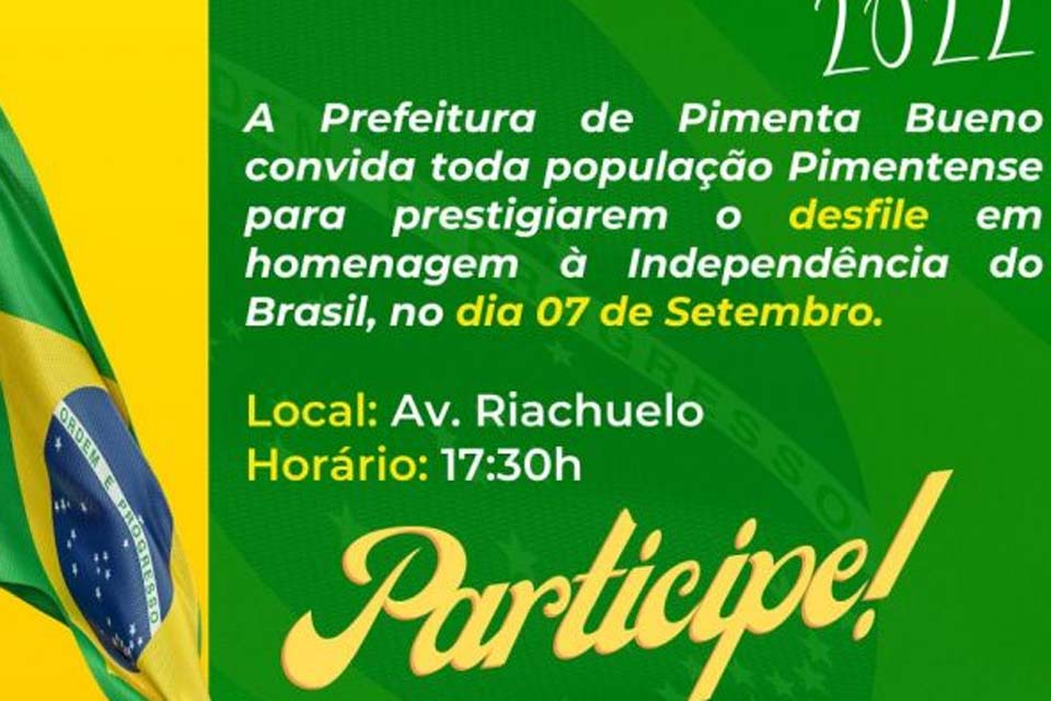 Prefeitura realizará desfile Cívico em homenagem à Independência do Brasil 