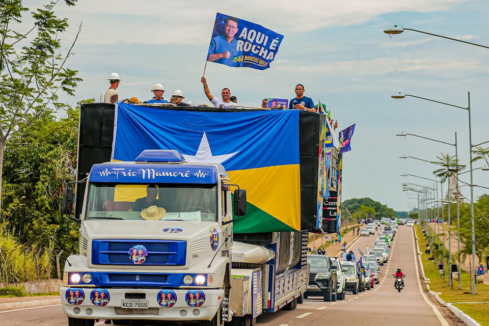 Carreata do Coronel Marcos Rocha mobiliza população rumo à vitória no 1° turno, em Rondônia