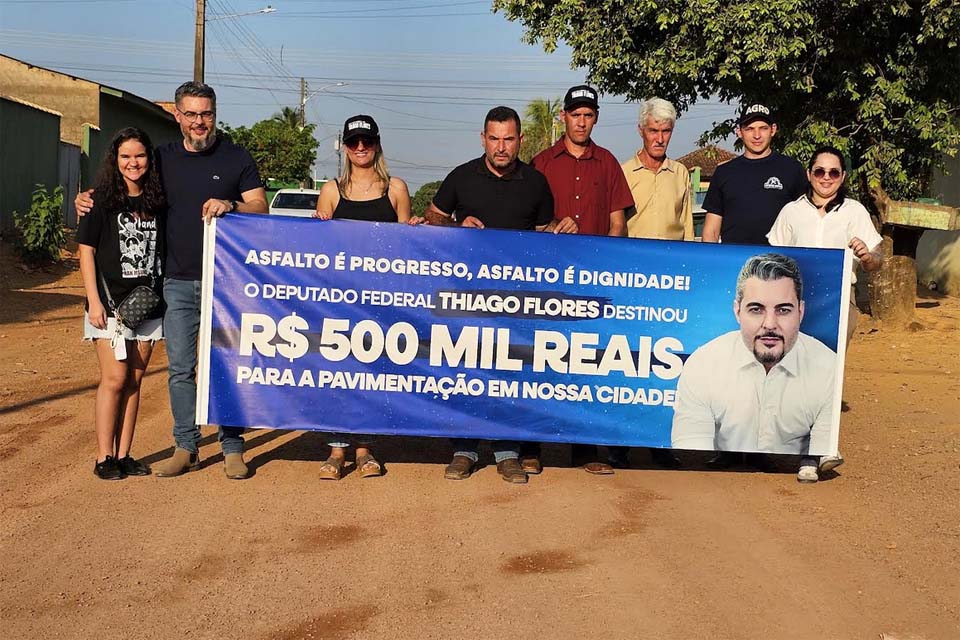 Deputado Thiago Flores garante R$ 500 mil para asfalto em Vale do Anari