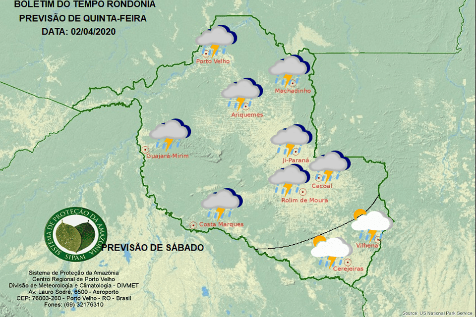 Confira a previsão do tempo para esta quinta-feira em Rondônia