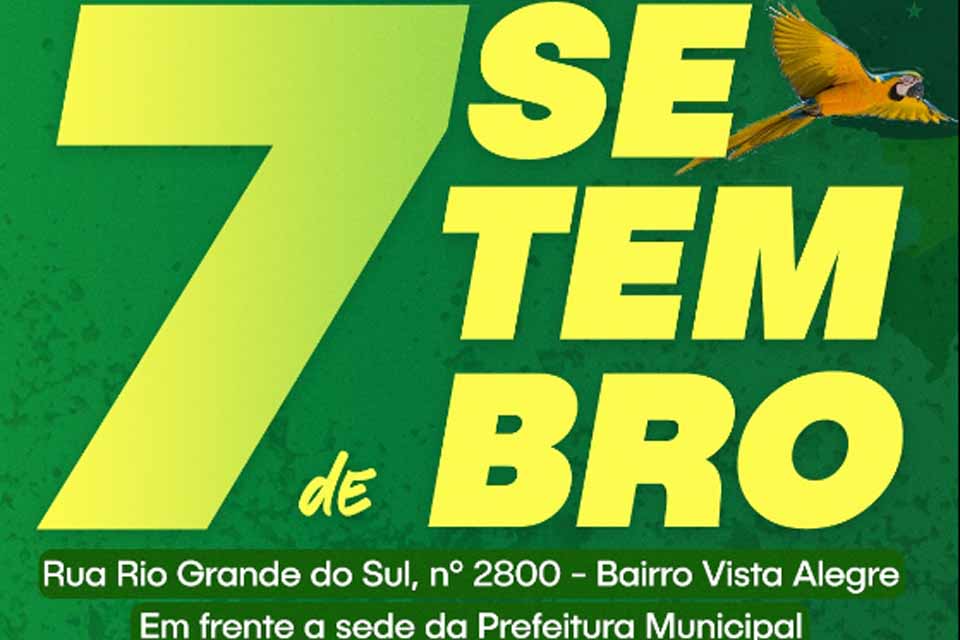 Prefeitura convida população para  Momento Cívico de 7 de Setembro em frente a sede do executivo municipal