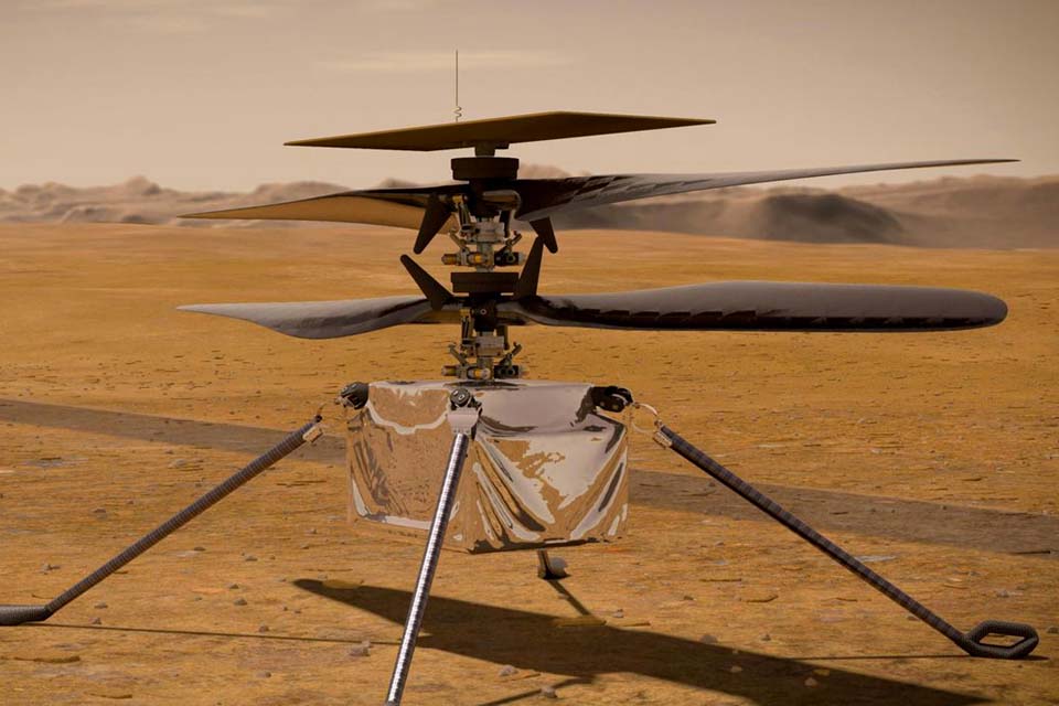 Helicóptero Ingenuity, da Nasa, faz voo teste com êxito em Marte