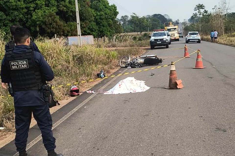 Mulher morre em acidente de moto na RO-473 próximo a Alvorada