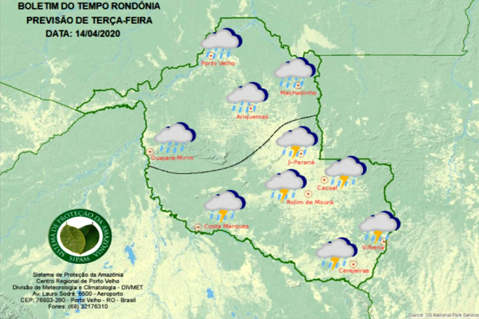 Confira a previsão do tempo para esta terça-feira em Rondônia
