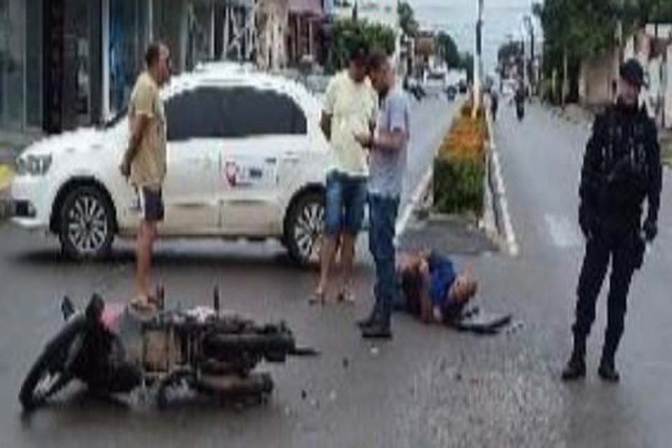 Motociclista fica gravemente ferido após colidir com carro em Ji-Paraná