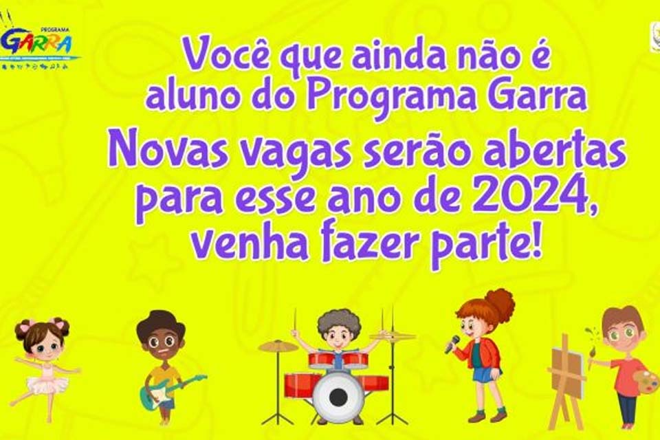 Matrículas do programa Garra em Pimenta Bueno estão abertas