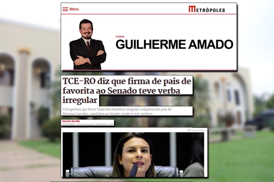 ‘‘Metrópoles’’: TCE de Rondônia diz que faculdade dos pais de Mariana Carvalho foi beneficiada irregularmente com renúncias fiscais