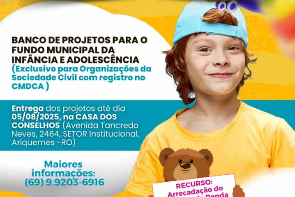 Prefeitura abre edital para formação do banco de projetos do Fundo Municipal da Infância e Adolescência