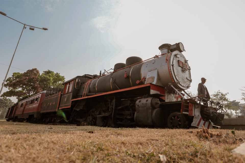 Locomotiva 18 terpa exibição aoa domingos na Estrada de Ferro Madeira-Mamoré