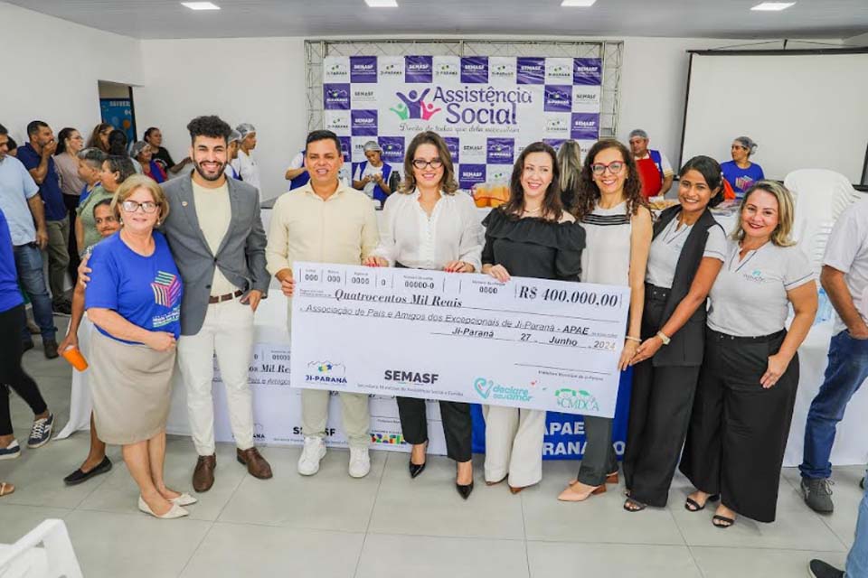 Recurso do Fumcriança é repassado à Apae de Ji-Paraná