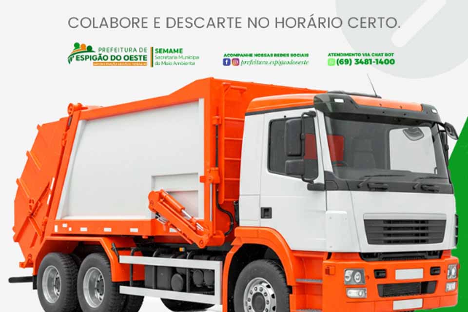 Prefeitura de Espigão do Oeste informa a população cronograma de coleta de lixo