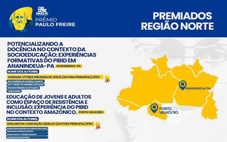 Campus Porto Velho Zona Norte é premiado nacionalmente no Prêmio Paulo Freire