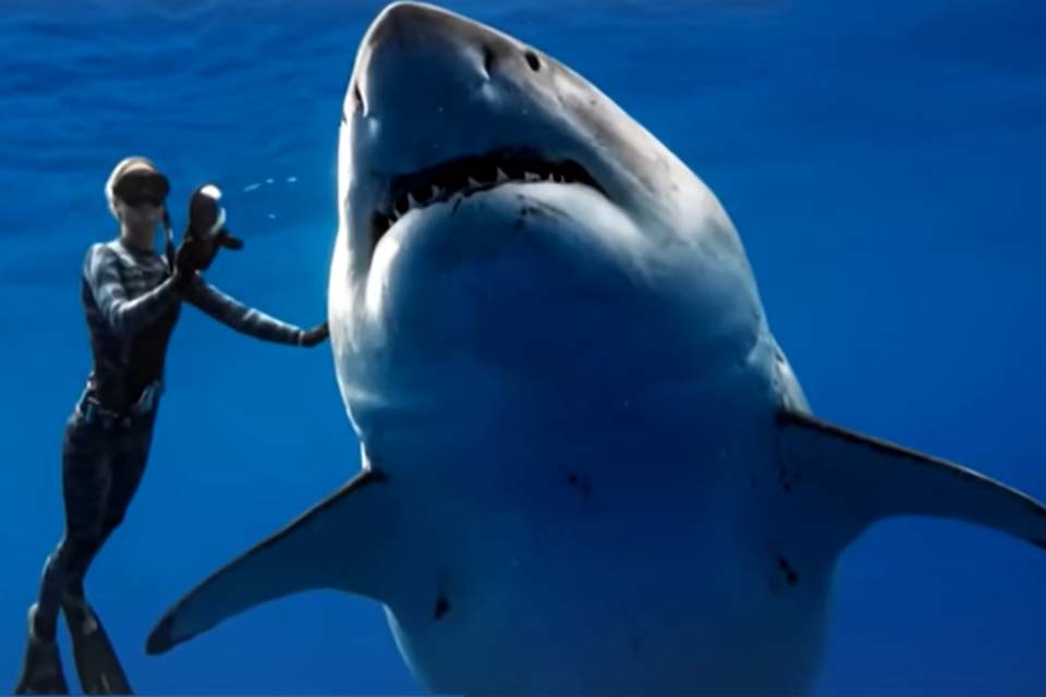 Maior tubarão-branco já registrado em vídeo tem mais de 50 anos