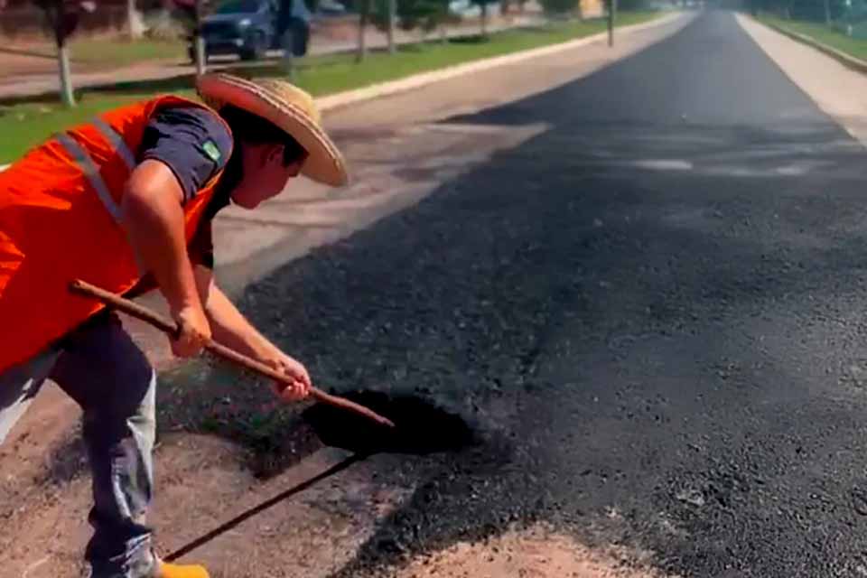 Mais de 37 quilômetros da RO-383 recebem recuperação asfáltica entre Cacoal e o distrito Nova Estrela